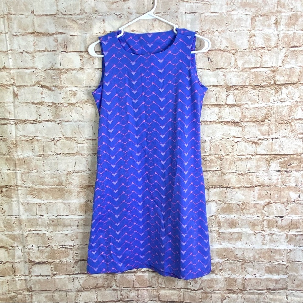 Mahi Gold Sleeveless Shift Dress in Blue Size Small